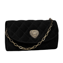 Women shoulder bag 048g suede black