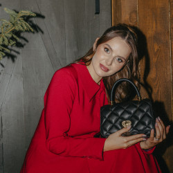 Women shoulder bag 049g 01 black caviar