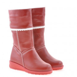 Small children knee boots 25c red+white