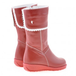 Small children knee boots 25c red+white