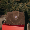 Women shoulder bag 051g suede chocolate