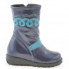 Small children knee boots 23c patent indigo+bleu