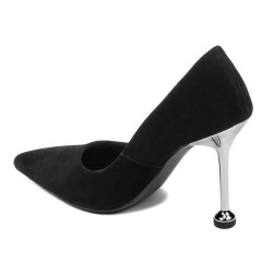 Women stylish, elegant shoes 1357 black velour