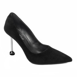 Women stylish, elegant shoes 1357 black velour