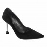 Women stylish, elegant shoes 1357 black velour
