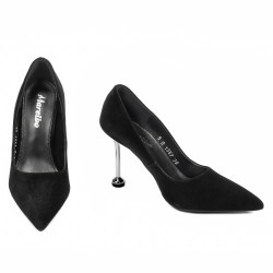 Women stylish, elegant shoes 1357 black velour
