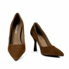 Women stylish, elegant shoes 1322 brown velour