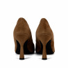 Women stylish, elegant shoes 1322 brown velour