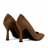 Women stylish, elegant shoes 1322 brown velour