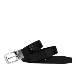 Men belt 71b bicolored black+black caviar