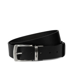 Men belt 71b bicolored black+black caviar