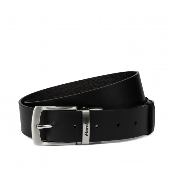 Men belt 71b bicolored black+black caviar