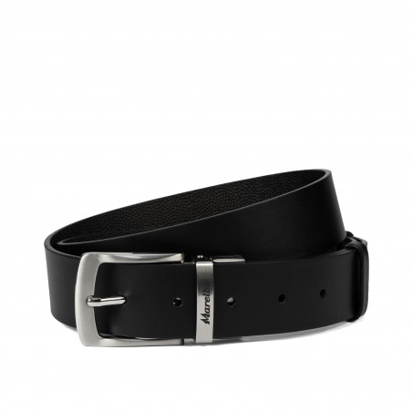 Men belt 71b bicolored black+black caviar
