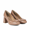 Women stylish, elegant shoes 1324 patent beige