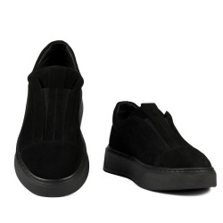 Women casual shoes 6095 black velour