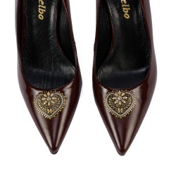 Women stylish, elegant shoes 1363 patent bordo