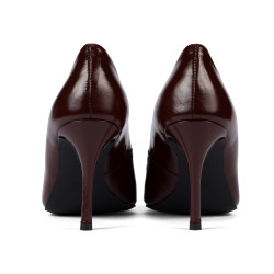 Women stylish, elegant shoes 1363 patent bordo