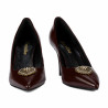 Women stylish, elegant shoes 1363 patent bordo