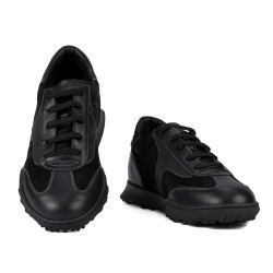 Women sport shoes 6097 black velour combined