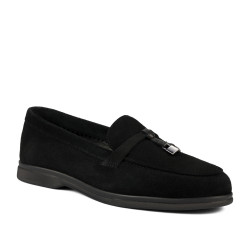 Women loafers, moccasins 6082-1 black velour