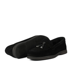 Women loafers, moccasins 6082-1 black velour