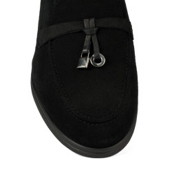 Women loafers, moccasins 6082-1 black velour