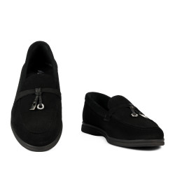 Women loafers, moccasins 6082-1 black velour