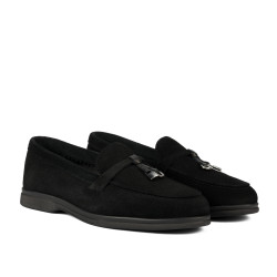 Women loafers, moccasins 6082-1 black velour