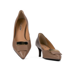 Women stylish, elegant shoes 1358 cappuccino