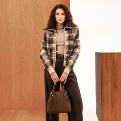 Women shoulder bag 004g dark chocolate