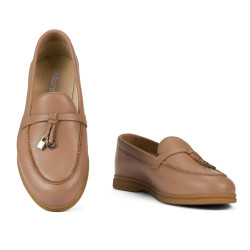 Women loafers, moccasins 6082 biz nude