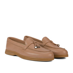 Women loafers, moccasins 6082 biz nude