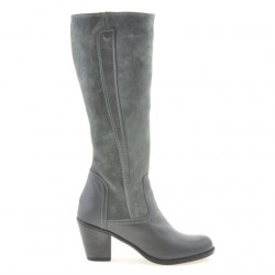 Women knee boots 3277 gray combined
