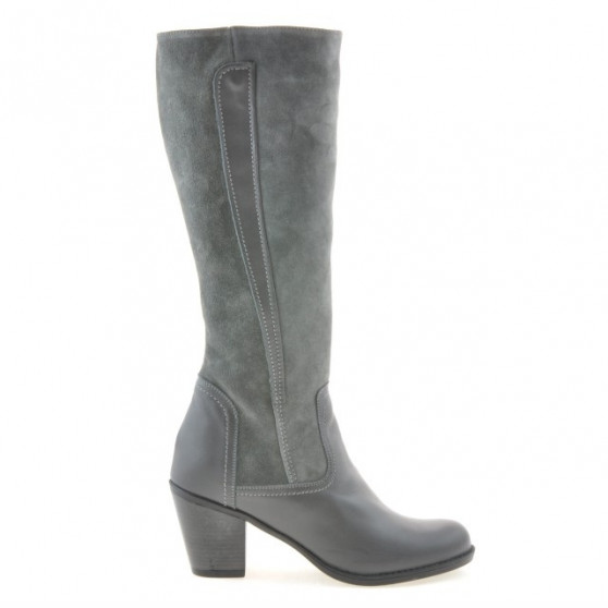 Women knee boots 3277 gray combined