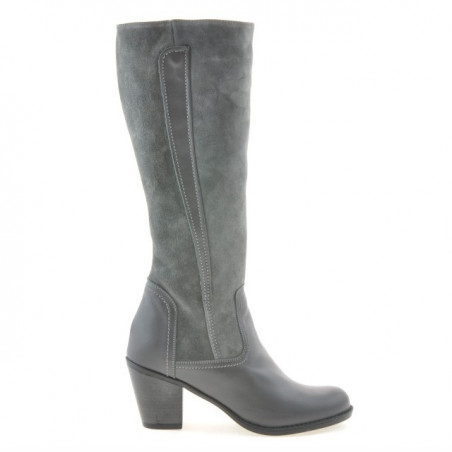 Women knee boots 3277 gray combined