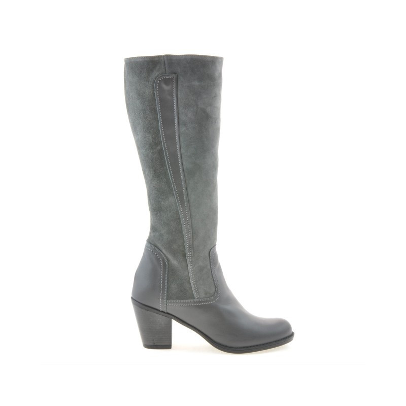 Women knee boots 3277 gray combined