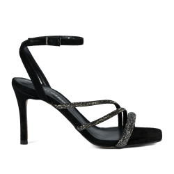 Women sandals 1337 black velour combined