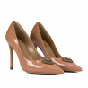 Women stylish, elegant shoes 1364 patent beige