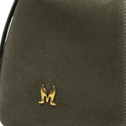 Women hand bag 037-1g suede olive