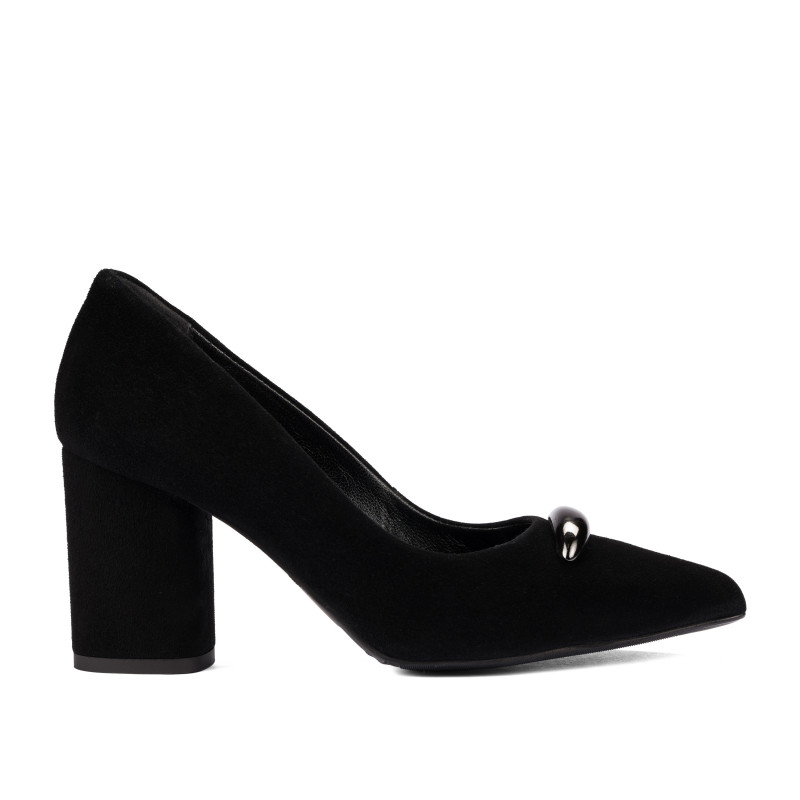 Women stylish, elegant shoes 1361 black velour