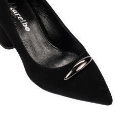 Women stylish, elegant shoes 1361 black velour