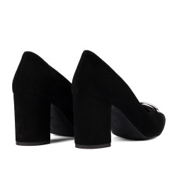 Women stylish, elegant shoes 1361 black velour