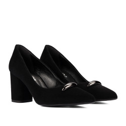 Women stylish, elegant shoes 1361 black velour