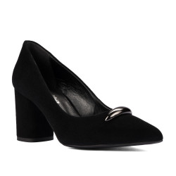Women stylish, elegant shoes 1361 black velour