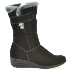 Women knee boots 3246 black velour