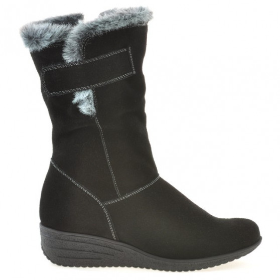 Women knee boots 3246 black velour