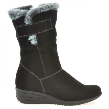 Women knee boots 3246 black velour