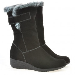 Women knee boots 3246 black velour