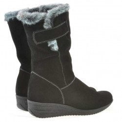 Women knee boots 3246 black velour