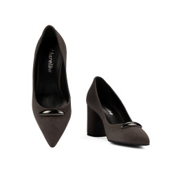 Women stylish, elegant shoes 1361 sand velour